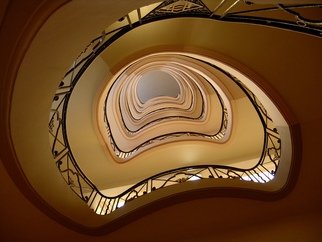 Glen Sweeney; Dizzy, 2006, Original Photography Color, 96 x 72 cm. Artwork description: 241 A spiral staircase in an hotel in Cannes, France. Always a mesmerising subject. Staircase, spiral, Cannes , France. ...