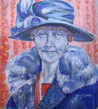 Grace Liberator; Aunt Minnie 1920s Blue, 2003, Original Painting Oil, 24 x 27 inches. Artwork description: 241  Aunt Minnie Always Wore Blue to Show off Her EyesI have a great great Aunt Minner - Do You? ...