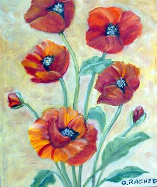 Ghassan Rached; Five Poppies, 2005, Original Painting Oil, 10 x 12 inches. Artwork description: 241  Oil Painting by Ghassan Rached on Canvas Panel ...