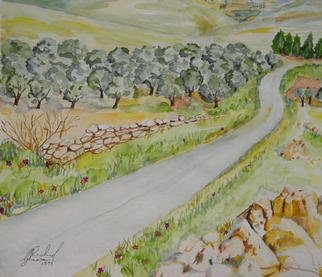 Ghassan Rached, 'To Ain-Ebel', 2002, original Watercolor, 48 x 36  cm. Artwork description: 1758 Watercolor painting by Ghassan Rached...