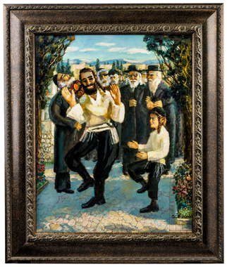 Gregori Furman; Judaica, 2015, Original Painting Oil, 24 x 18 inches. Artwork description: 241  Men dancing        ...