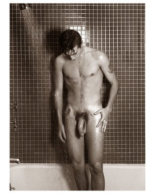 Hans Fahrmeyer; The Male Nude 19, 2017, Original Photography Black and White, 11 x 14 inches. Artwork description: 241 male, nude, shower...