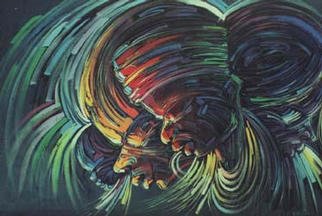 Henry Anaje; Enigma, 2001, Original Painting Oil, 2 x 3 feet. Artwork description: 241 this of the totality of africaness...