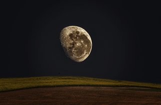 Herman Van Bon; Moonset, 2018, Original Photography Other, 120 x 80 cm. Artwork description: 241 Composite photograph of the moon set above a landscape...