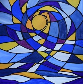 Rachel Olynuk; Winter Solstice, 2017, Original Painting Acrylic, 24 x 24 inches. Artwork description: 241 mosaic painting, abstract landscape, winter solstice, framed painting, original art, ready to hang, winter abstract art, ...