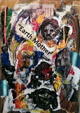 Hampton Olfus, 'Earth Mother', 2018, original Collage, 4 x 6  x 1 inches. Artwork description: 1911 I lived in the deep south of the U. S. A. for  seven years. During my seven years living there, I experienced Mother Nature s  power and fury. I ve completed an assortment of art works mostly abstractions on nature s power.  The mediums used are acrylics ...