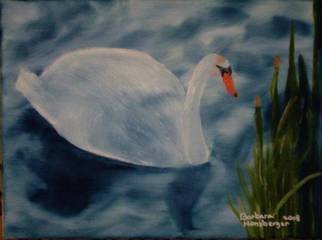 Barbara Honsberger; Swan, 2008, Original Painting Oil, 16 x 12 inches. 