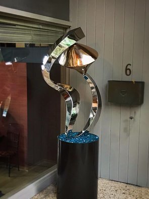 Hunter Brown, 'Celestial', 2019, original Sculpture Steel, 30 x 78  x 20 feet. Artwork description: 1911 Contemorary sculpture design, constructed in 316 stainless steel and bronze, with mirror polished finish. The piece is approx 4 H and is mounted on 30  steel base. The sculpture is suitable for interior and exterior placement. ...