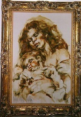 Hyacinthe Kuller-Baron; Mother And Child, 1966, Original Painting Oil, 2 x 3 feet. Artwork description: 241 Hyacinthe! Mother and Child, oil painting from the Icon Series. From the past Collector sale. Icons are Dreams, Paintings for the Future to Collect Now. Paintings by Hyacinthe Kuller Baron released into the art market for the first time in 40 years for resale.Each month new ...