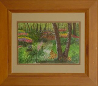 Eve Co, 'Bridge In The Park ', 1998, original Watercolor, 18 x 12  x 1 inches. Artwork description: 3099 Bridge in the Park12 x 18Strathmore Water Color PaperWindsor and Newton Watercolors   ...