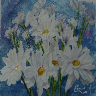 Eve Co, 'Daisys', 2007, original Watercolor, 8 x 5  x 1 inches. Artwork description: 1911  Daisies  Daisy's for Denises birthday because I miss her. . .   ...