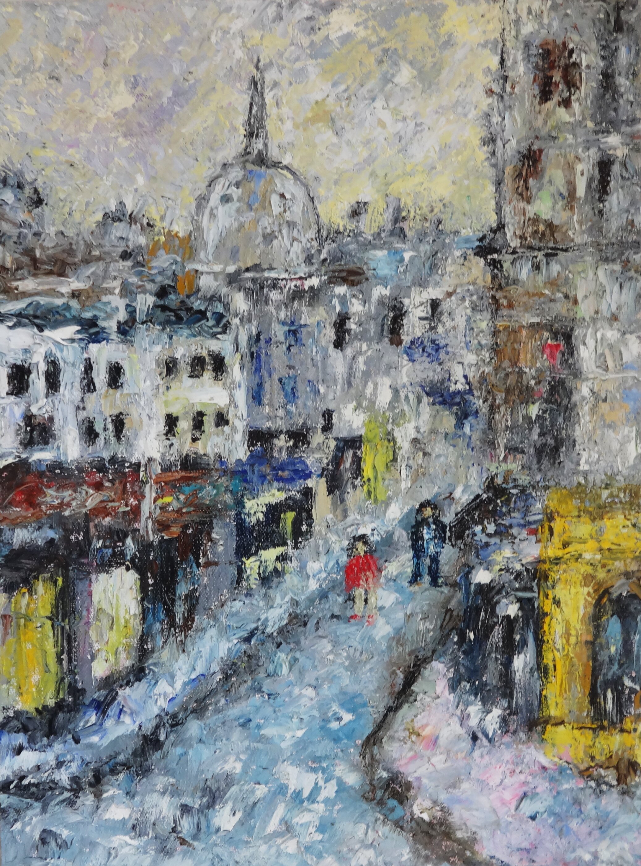 Indrani Ghosh; Paris Impasto Oil Painting, 2023, Original Painting Oil, 12 x 16 inches. Artwork description: 241 Paris Cityscape Impasto Oil Painting on Canvas Board.Paris cityscape impasto oil paintings capture the beauty and charm of the city of lights.  These paintings showcase the stunning architecture, vibrant streets, and bustling atmosphere of Paris.  Using thick, textured brushstrokes, impasto oil paintings create a stunning 3D ...