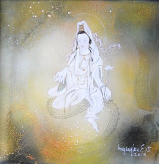 Inn-Yang Low E.h.; Just A Praying Peace, 2015, Original Mixed Media, 30 x 30 inches. Artwork description: 241 lacrylique, Canvas...