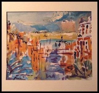Issam Tewfik; Beach View, 2014, Original Watercolor, 9 x  inches. Artwork description: 241     A lovely scene  of  the beach    ...