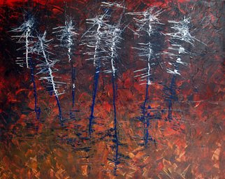 Iza Chmielowska; Burning Bog, 2010, Original Painting Acrylic, 85 x 60 cm. 