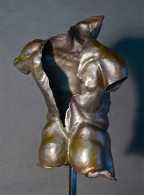 Jack Hill; Male Torso Old Soldier Back, 2015, Original Sculpture Bronze, 11 x 15 inches. 
