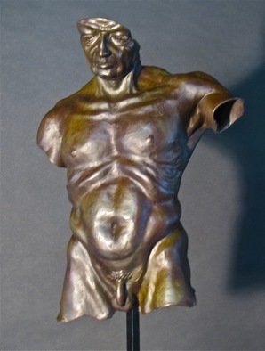Jack Hill; Male Torso Old Soldier Front, 2012, Original Sculpture Bronze, 11 x 15 inches. 