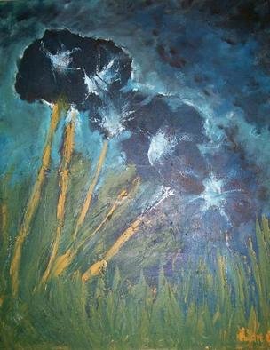 Joshua Underwood; Flowers In A Storm, 2007, Original Painting Acrylic, 24 x 36 inches. 