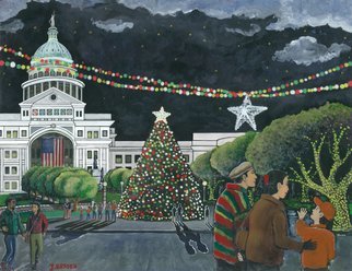 Jay Braden; Capitol City Christmas, 2010, Original Illustration, 13 x 10.5 inches. Artwork description: 241 Depiction of Texas State Capitol in Austin at Christmastime...