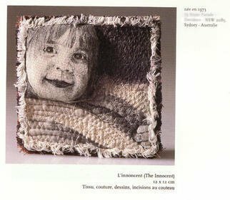 An-Chi Cheng; The Innocence, 1996, Original Textile, 12 x 12 cm. Artwork description: 241 This 12cm square miniature embroidery work on the theme of 