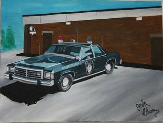 John Chicoine; LAPD, 1983, Original Painting Oil, 24 x 18 inches. 