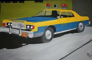 John Chicoine; NY State Trooper, 1976, Original Painting Oil, 42 x 28 inches. 