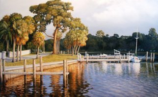 Jerry Maloney; Sailors On The Bayou, 2009, Original Painting Oil, 26 x 16 inches. Artwork description: 241 A brilliant light bathes the boats and docks of Floridas Spring Bayou in Tarpon Springs as the late afternoon storm clouds roll in to add a striking background to this sparkling scene.  The painting creates a feeling of peaceful tranquility but suggests that changes are on the ...