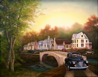 Jerry Sauls; Americas Past  1941, 2007, Original Painting Oil, 30 x 24 inches. Artwork description: 241  Journey back to a simpler time and place in small town America characterized by close families and friendly neighbors soon to experience dramatic changes resulting from the historic attack at Pearl Harbor. ...