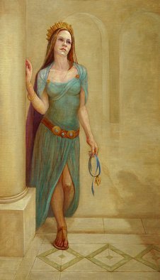 Judith Fritchman, 'For Such A Time As This', 2009, original Painting Oil, 28 x 48  x 2 inches. Artwork description: 1911    Esther appears before the king on behalf of her people. ...