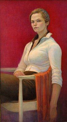Judith Fritchman, 'Kelsey', 2007, original Painting Oil, 18 x 32  x 2 inches. Artwork description: 2307  Kelsey's quiet, discerning gaze can rapidly melt into laughter. . . a most disarming subject! ...