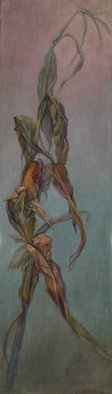 Judith Fritchman, 'Stalking Corn', 1999, original Painting Oil, 14 x 48  x 1 inches. Artwork description: 3099  In October the withered cornstalks in the field next to our home resemble gaunt, ghostly figures. ...