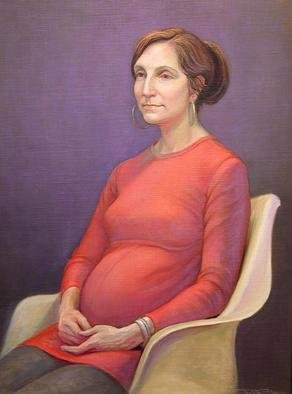 Judith Fritchman, 'Waiting', 2006, original Painting Oil, 21 x 28  x 1 inches. Artwork description: 2703 The model was happily anticipating the birth of her first child....