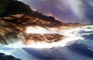 Don Bradford; Hurricane 03  Halifax , 2010, Original Watercolor, 24 x 17 inches. Artwork description: 241    Visited Halifax in 2003 and was welcomed by a hurricane.  ...