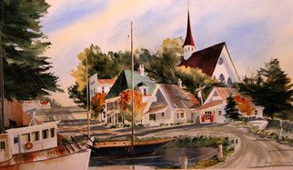 Don Bradford; Scotia Princess, 2006, Original Watercolor, 24 x 17 inches. Artwork description: 241     Visited Bay of Funday in 2003 and composed a typical N. S. village.  ...