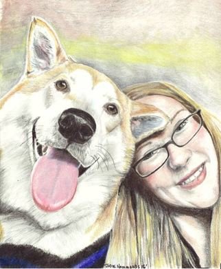 Jodie Hammonds; Duncan, 2017, Original Drawing Pencil, 8 x 10 inches. Artwork description: 241 Shiba Inu, smiles, pet, dog...