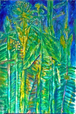 Joe Roache; Jungle Song, 2014, Original Painting Acrylic, 26 x 40 inches. Artwork description: 241   This is an acrylic on paper painting of and expressive interpretation of a jungle scene.  ...