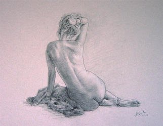 John Carwithen; Nude, 2003, Original Drawing Other, 14 x 12 inches. Artwork description: 241 Backs say so much to me.It`s the track of the nervous system.It`s that person`s history. ...