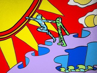 John Pescoran; Light Our Way, 2011, Original Painting Acrylic, 24 x 18 inches. Artwork description: 241   painting, modern, pop, surreal, pop- art, day, night, john pescoran, acrylic, paper  ...