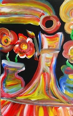 John Pescoran; PESCORAN ART: One Day Forever , 2011, Original Painting Acrylic, 9.5 x 15 inches. Artwork description: 241         painting, modern, pop, flowers, surreal, surrealism, umbrella, moon, sun, pop- art, popart, day, john pescoran ...