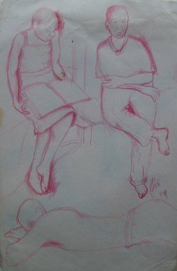John Powell, 'Reader, Reader  Series Study', 1989, original Drawing Other, 11 x 17  x 2 inches. Artwork description: 2793   From reader series;  ...