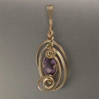 John Brana; Amethyst Pendant Brilliant Cut, 2008, Original Jewelry,   inches. Artwork description: 241  27. 5 carat Brilliant Cut Amethyst in 14K Gold Filled Sculpted Wire. Pendant measures 4 1/ 2 inches high by 1 3/ 4 inches wide. Bail is 1/ 4 inches wide. ...