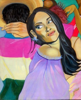 Cecilia Juliana Eres; Tropicombo, 2009, Original Painting Oil, 60 x 100 cm. Artwork description: 241 Scene from a Latin American dance session.  Passionate, colorful and mysterious. ...