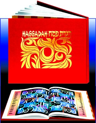 Asher Kalderon; NEW HAGGADA Artistic Book..., 2013, Original Book, 25 x 23 cm. Artwork description: 241   TO SEE ALL PAGES OF THE HAGGADAH BOOK COPY THIS ADDRESS TO YOUR BROWSER 