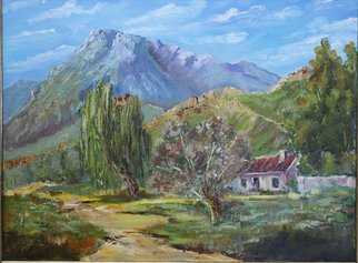 Willem Petrus Kallmeyer; Old Farm Yard Cape Mountains, 2014, Original Painting Oil, 60 x 45 cm. Artwork description: 241  THE MOUNTAINS IN THE CAPE HAS AN ATTRACTION OF IT, S OWN, COMBINE THIS WITH OLD FARM HOUSES AND ORCHIDS AND YOU. VE GOT AN IDYLLIC SCENE FULL OF PEACEFULLNESS AND BEAUTY ...