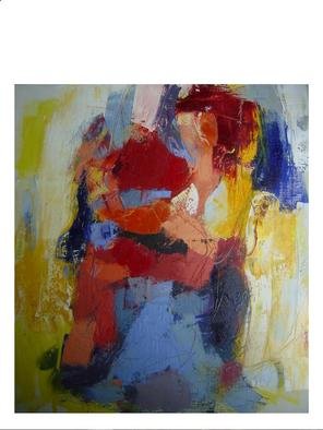 Hans-Ruedi Kammermann, 'Carrying Her Big Heart', 2004, original Painting Oil, 90 x 100  x 3 cm. Artwork description: 1758 open heart to the world and its adventures...