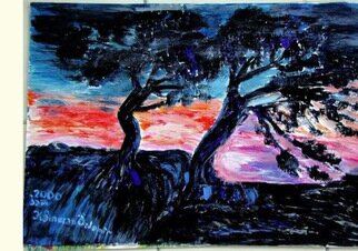 Kamuran Ozdemir; Kanton Luzern Lake Sea Side, 1999, Original Watercolor, 50 x 40 cm. Artwork description: 241 1999 year orginal water color +gouage paintinglandscapekanton luzern lake sunset side...