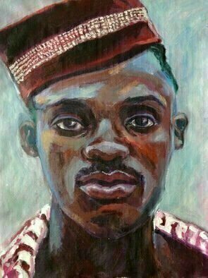 Anyck Alvarez Kerloch; Young Man With Red Cap, 2019, Original Painting Acrylic, 33 x 42 cm. Artwork description: 241 Acrylic on unmounted canvas. I enjoy painting people specially portraits, trying to extract the psychology and experiences of the portrayed. ...
