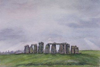 Debbie Homewood; Stonehenge, 2007, Original Watercolor, 22 x 15 inches. Artwork description: 241  Stonehenge is one of the worldsgreat monuments. This watercolourof Stonehenge captures the light ofearly March in the late afternoon. ...