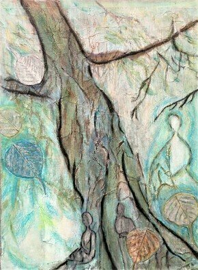 Kichung Lizee, 'Grandmother Tree', 2020, original Mixed Media, 18 x 24  x 1 inches. Artwork description: 3099 mixed media used to express ancestral grandmothers...
