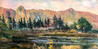 Kim Anh; Mountainous Morning, 2020, Original Painting Oil, 80 x 40 cm. Artwork description: 241 this scenic area located in HaGiang , north Vn ...